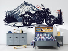 Load image into Gallery viewer, Sport Motorcycle Wall Decal, Motorcycle Dealership Decor, Mountain Bike Wall Art, Showroom Wall Graphic, Racing Motorcycle Decor