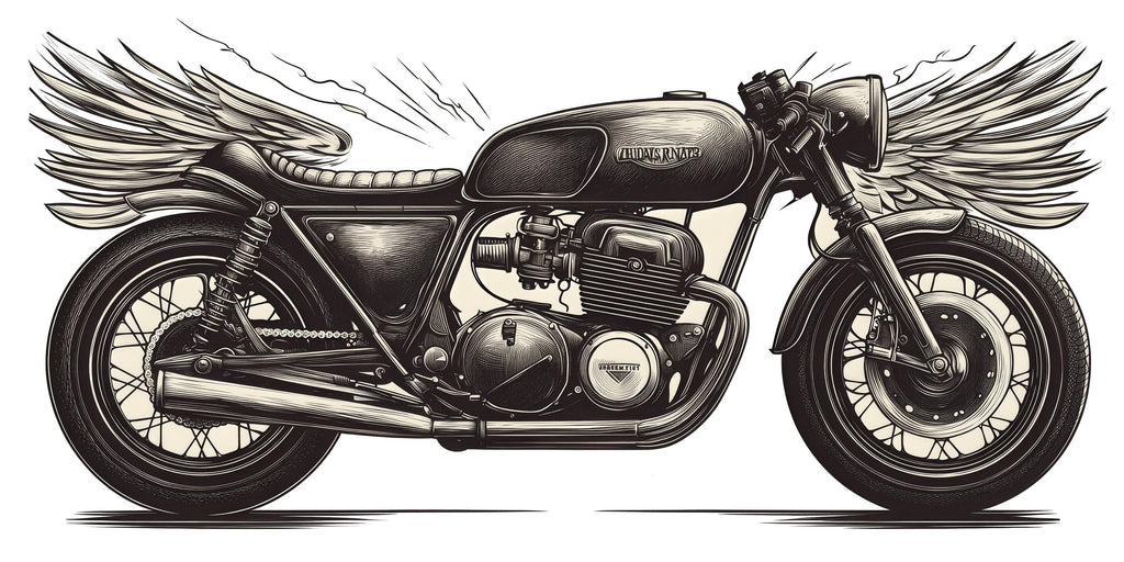 Cafe Racer Wall Decal, Vintage Motorcycle Wall Art, Motorcycle Dealership Decor, Biker Garage Decor, Retro Bike Shop Wall Graphic