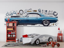 Load image into Gallery viewer, Classic Car Wall Decal, Muscle Car Wall Art, Auto Repair Shop Decor, Vintage Car Garage Decal, Automotive Service Center Decor
