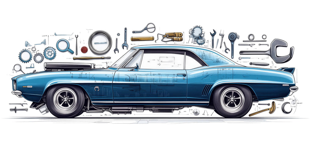 Classic Car Wall Decal, Muscle Car Wall Art, Auto Repair Shop Decor, Vintage Car Garage Decal, Automotive Service Center Decor
