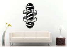 Load image into Gallery viewer, Barber Shop Ribbon Around Moving Logo Sign Emblem Window Wall Decal Vinyl Sticker Mural Room Decor L1299