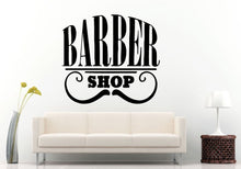 Load image into Gallery viewer, Barber Shop Hair Salon Hair Cutters Mustage Logo Sign Emblem Window Wall Decal Vinyl Sticker Mural Room Decor L1287