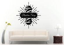 Load image into Gallery viewer, Barber Shop Swirl Shining Star Logo Sign Emblem Window Wall Decal Vinyl Sticker Mural Room Decor L1296