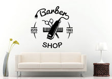 Load image into Gallery viewer, Barber Shop Hair Clippers Brush Comb Scissors Tool Logo Sign Emblem Window Wall Decal Vinyl Sticker Mural Room Decor L1298