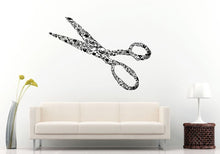 Load image into Gallery viewer, Hair Salon Barbershop Style Cutting Flower Scissors Tools Wall Decal Vinyl Sticker Mural Room Decor L1300