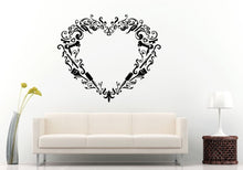 Load image into Gallery viewer, Hair Salon Barbershop Style Cutting Flower Scissors Tools Vintage Old Retro Love Heart Shape Wall Decal Vinyl Sticker Mural Room Decor L1304
