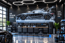 Load image into Gallery viewer, Car Detailing Wall Decal, Luxury Sports Car Wall Art, Auto Detailing Shop Decor, Car Wash Garage Decal, Automotive Business Decor