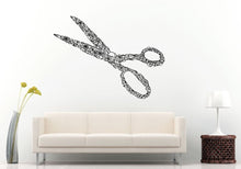 Load image into Gallery viewer, Hair Salon Barbershop Style Cutting Flower Scissors Tools Wall Decal Vinyl Sticker Mural Room Decor L1301
