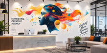 Load image into Gallery viewer, Creative Agency Wall Decal, Marketing Office Wall Art, Colorful Woman Mural, Advertising Agency Decor, Modern Office Wall Graphic