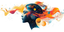 Load image into Gallery viewer, Creative Agency Wall Decal, Marketing Office Wall Art, Colorful Woman Mural, Advertising Agency Decor, Modern Office Wall Graphic