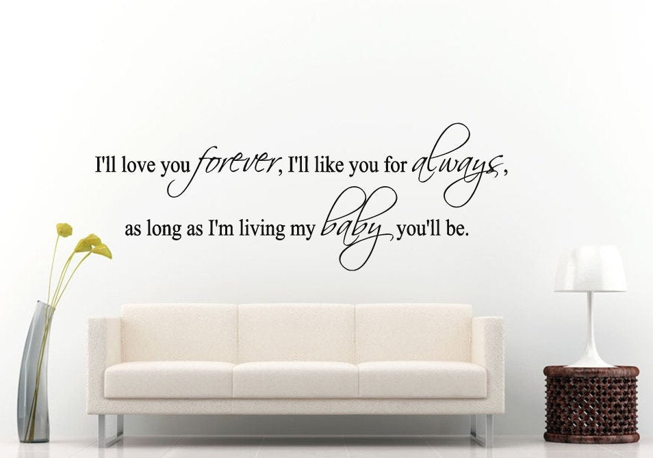 Love Forever Like You Always My Baby Quote Swaying Citation Words Wall Decal Vinyl Sticker Mural Room Decor L1315