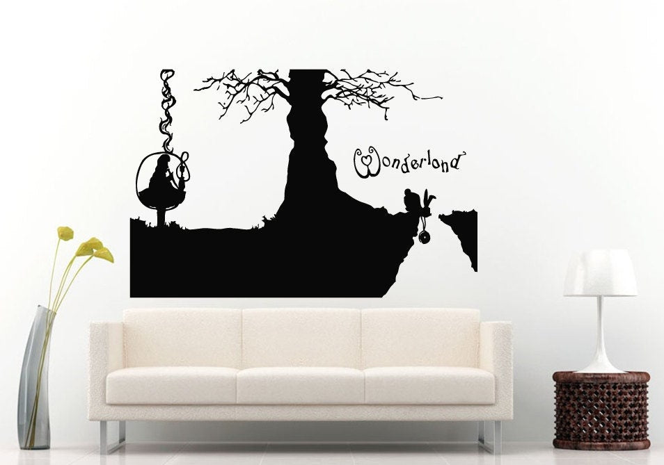 Adventures In Wonderland Fantasy Magic Wall Decal Vinyl Sticker Mural Room Decor L1318
