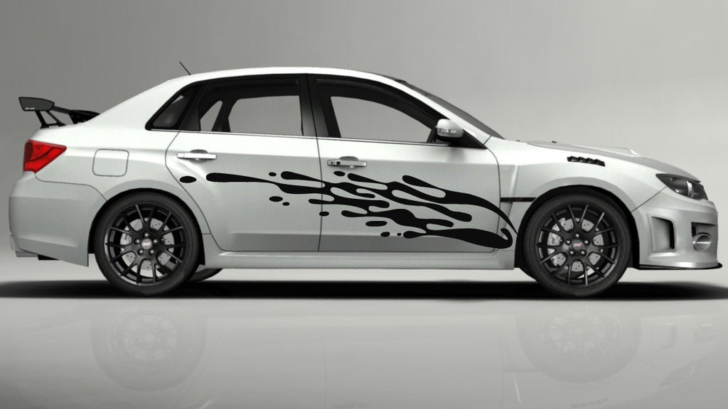 Splash Stripes (both sides) For Car Auto Automobile Vehicle Coupe Sedan Suv Crossover Vinyl Decal Wrap L1326