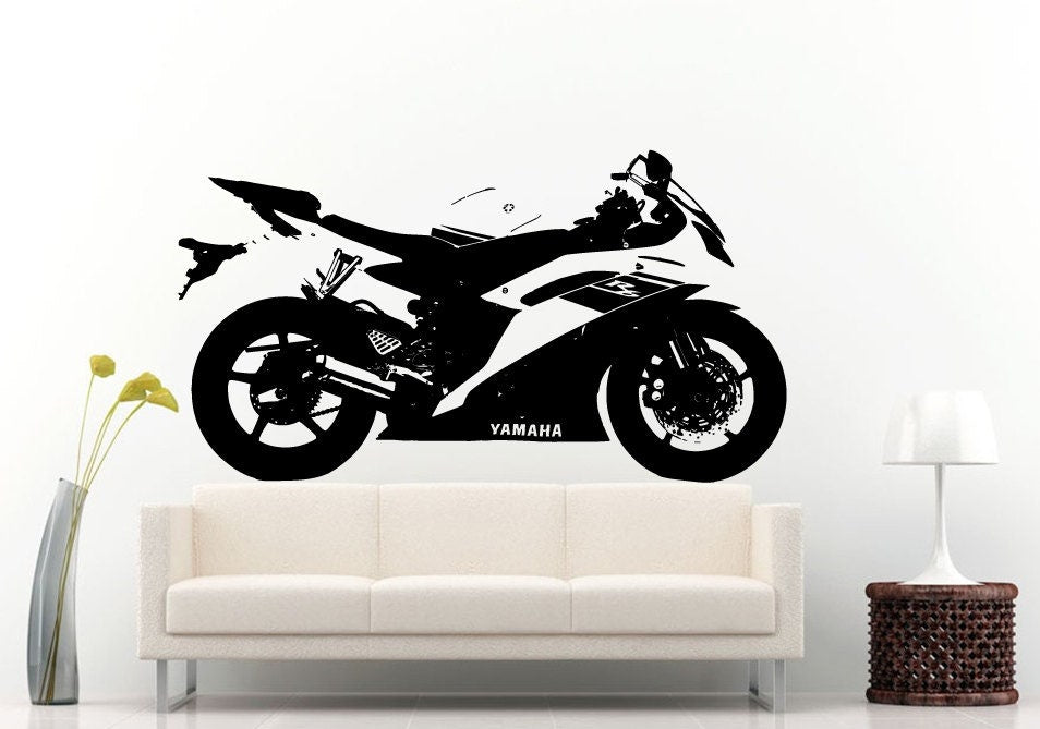 Sport Racing Moto Bike Motorcycle Crotch Rocket Wall Decal Vinyl Sticker Mural Room Decor L1327
