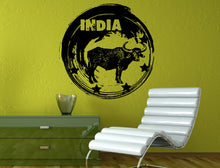 Load image into Gallery viewer, India Circle Stamp Bull Cow Culture Wall Decal Vinyl Sticker Mural Room Decor L1336