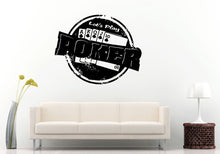 Load image into Gallery viewer, Let's Play Poker Stamp Game Cards Vinyl Peal And Stick Removable Sticker Decal L1380
