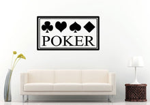 Load image into Gallery viewer, Poker Game Room Sign Logo Cards Suits Gambling Vinyl Peal And Stick Removable Sticker Decal L1382
