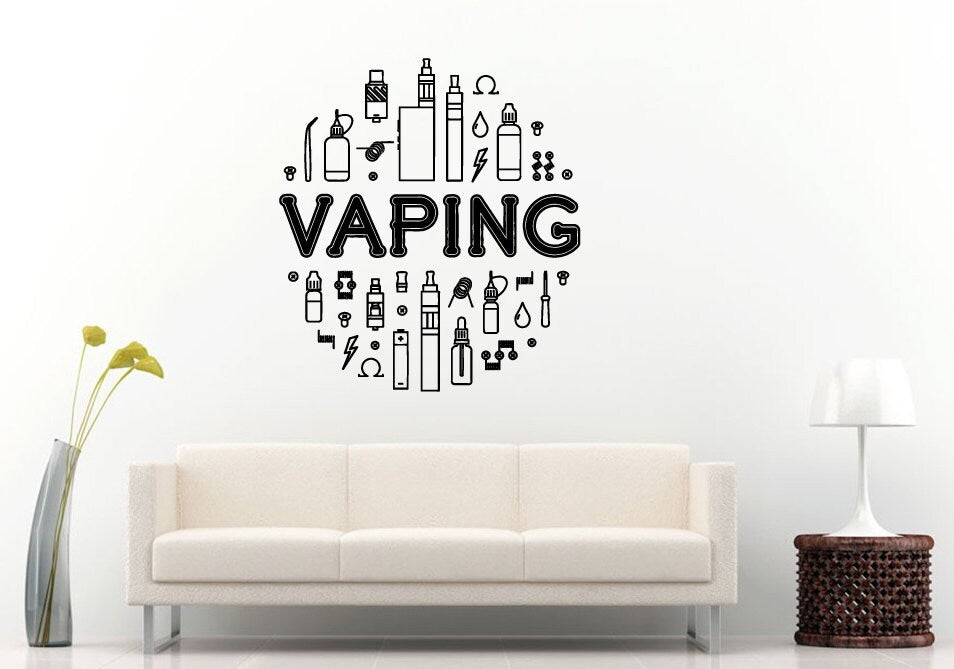 Vaping Vape Electronic Cigarette Tools Parts Logo Sign Vinyl Peal And Stick Removable Sticker Decal L1385