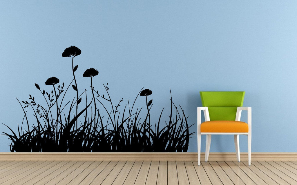 Grass Nature Floral Woods Wall Or Car Vinyl Peal And Stick Removable Sticker Decal L1392