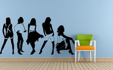 Load image into Gallery viewer, Five Fashion Models Girls Females Women Runway Clothes Accessories Jewelry Wall Or Car Vinyl Peal And Stick Removable Sticker Decal L1389