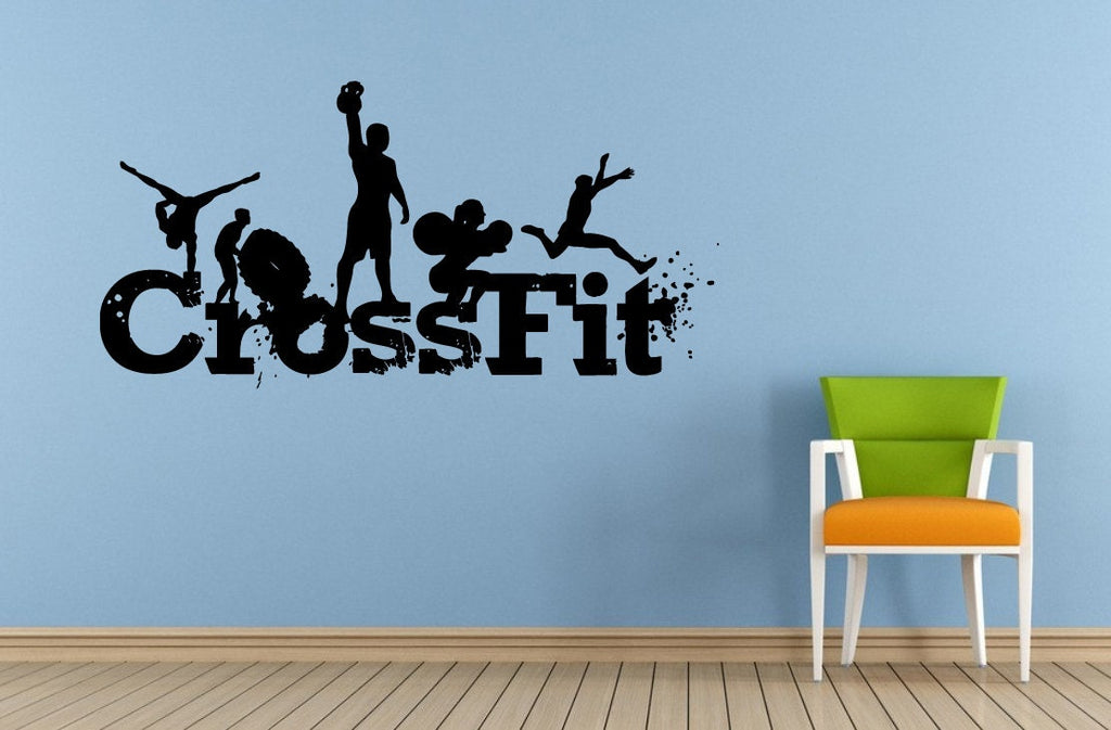 Crossfit Cross Fit Sign Logo Emblem Fitness Gym Lifting Weights Wall Or Car Vinyl Peal And Stick Removable Sticker Decal L1396