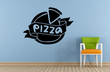 Load image into Gallery viewer, Pizza Slice Food Word Logo Sign Emblem Shop Window Wall Or Car Vinyl Peal And Stick Removable Sticker Decal L1414