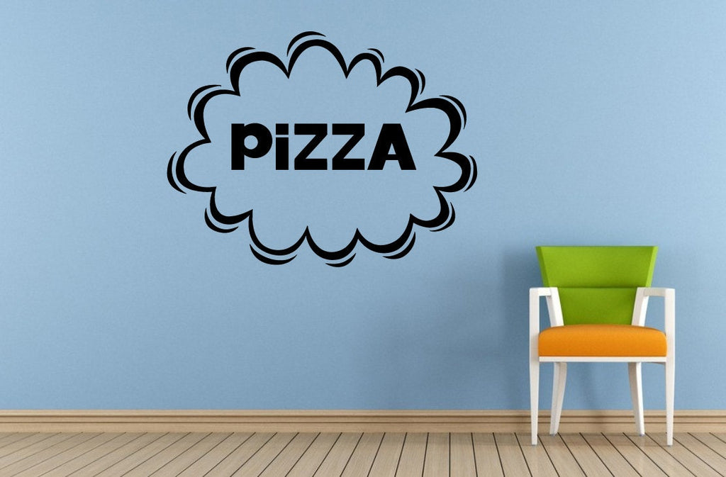 Pizza Cloud Logo Sign Emblem Shop Window Wall Or Car Vinyl Peal And Stick Removable Sticker Decal L1412