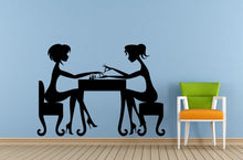 Load image into Gallery viewer, Manicure Beauty Nail Design Two Girls Women Female Chicks Spa Salon Wall Or Car Vinyl Peal And Stick Removable Sticker Decal L1449