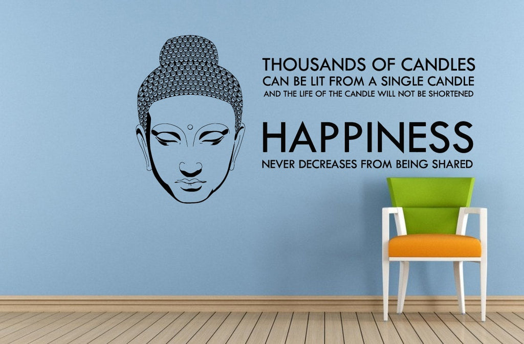 Buddha Quote Happiness Saying Phrase Namaste Yoga Wisdom Window Or Wall Or Car Vinyl Peal And Stick Removable Sticker Decal L1496