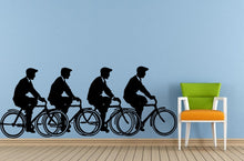 Load image into Gallery viewer, Men Riding Bicycles silhouettes Window Or Wall Or Car Vinyl Peal And Stick Removable Sticker Decal L1489