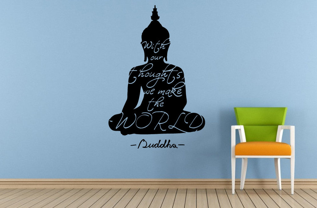 Buddha Quote World Saying Phrase Namaste Yoga Wisdom Window Or Wall Or Car Vinyl Peal And Stick Removable Sticker Decal L1497