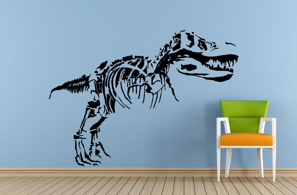 Dinosaur Dino Ancient Reptile Animal T-Rex Skeleton Predator Window Or Wall Or Car Vinyl Peal And Stick Removable Sticker Decal L1500
