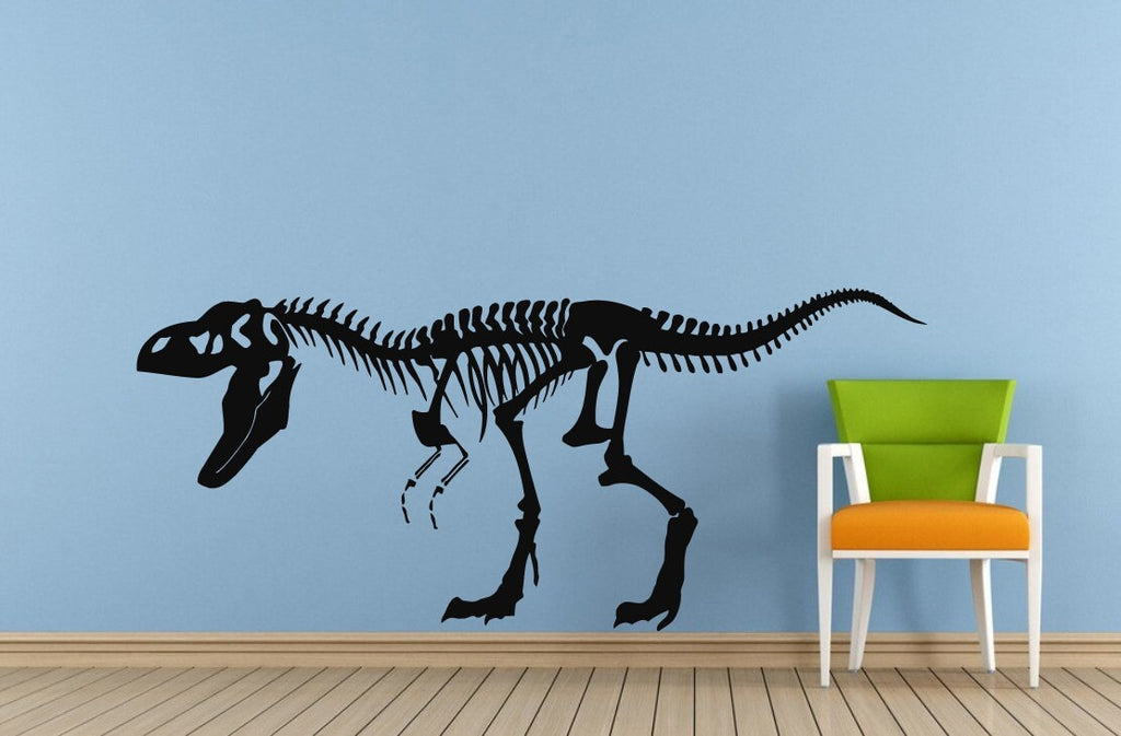 Dinosaur Ancient Reptile Animal Raptor T-Rex Skeleton Predator Window Or Wall Or Car Vinyl Peal And Stick Removable Sticker Decal L1503