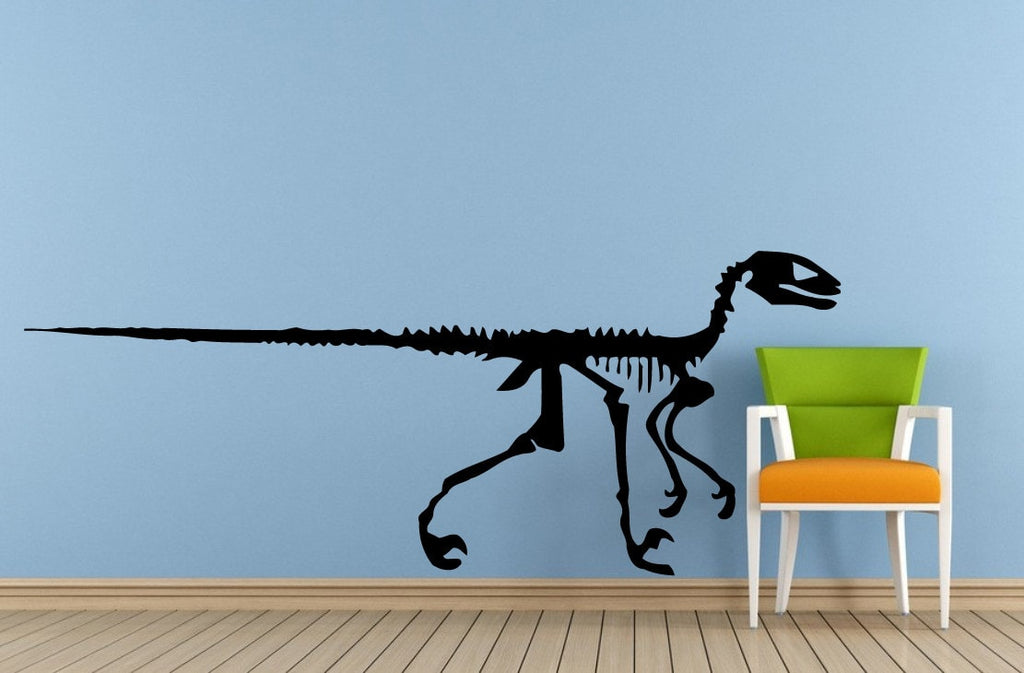 Dinosaur Ancient Reptile Animal Raptor T-Rex Skeleton Predator Window Or Wall Or Car Vinyl Peal And Stick Removable Sticker Decal L1505