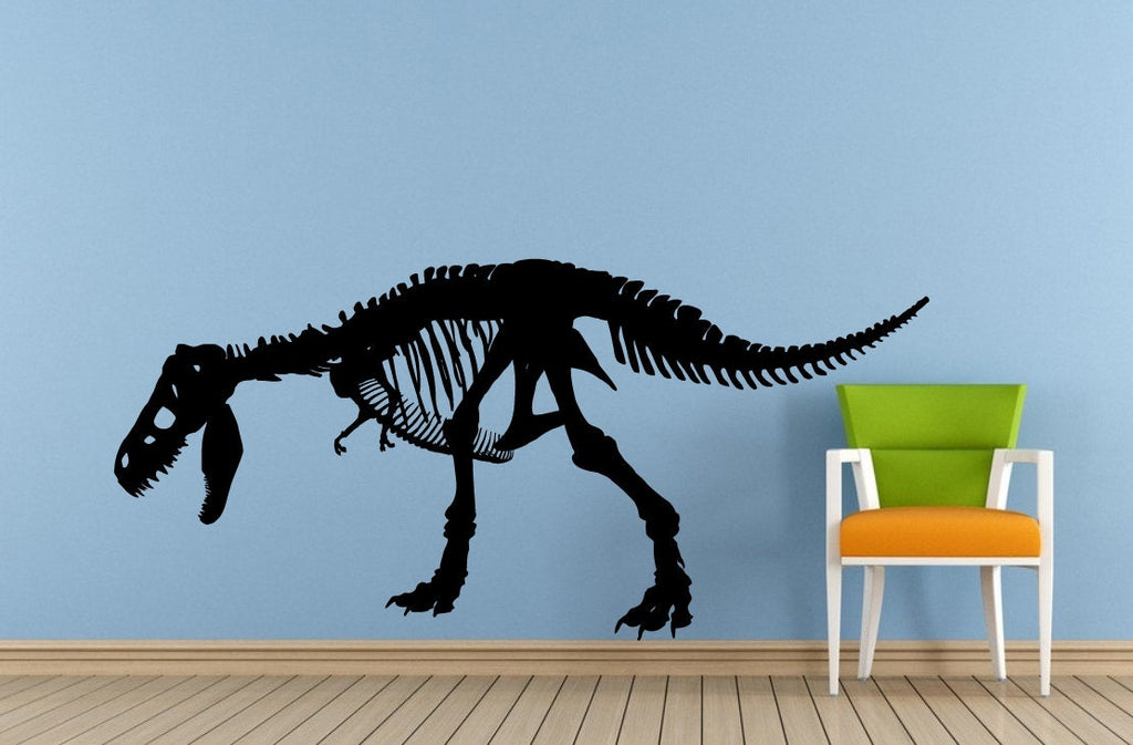 Dinosaur Ancient Reptile Animal Raptor T-Rex Skeleton Predator Window Or Wall Or Car Vinyl Peal And Stick Removable Sticker Decal L1502