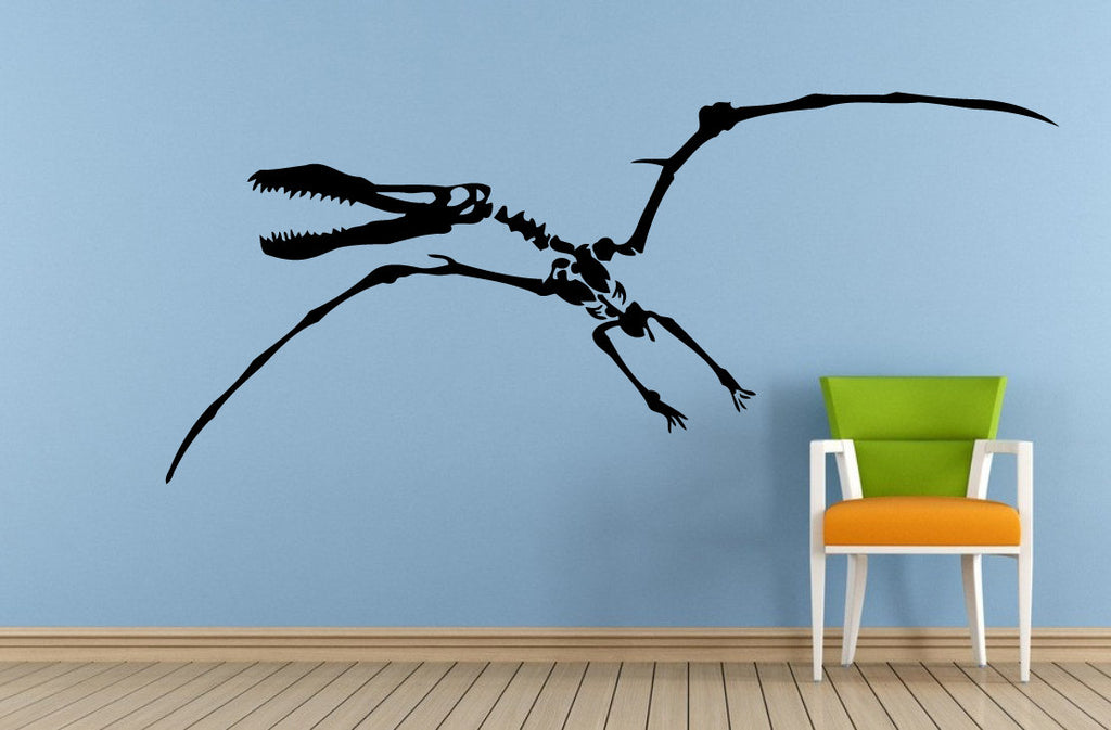 Dinosaur Ancient Reptile Animal Pterosaurs Flying Skeleton Predator Window Or Wall Or Car Vinyl Peal And Stick Removable Sticker Decal L1506