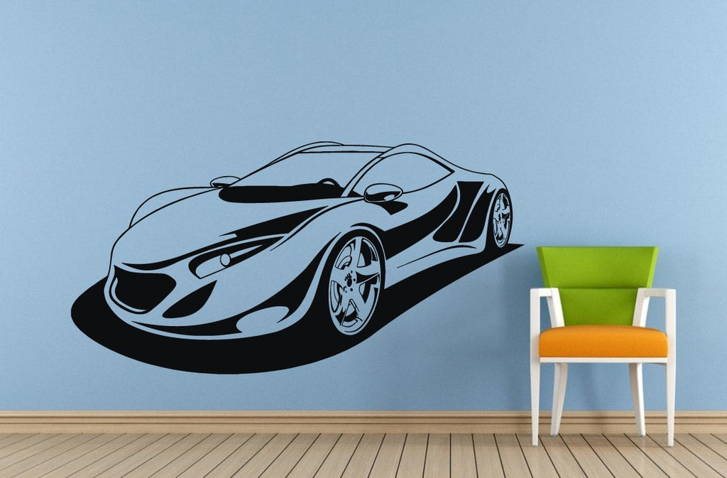 Sports Car Racing Concept Vehicle Wall Decal Vinyl Sticker Mural Room Decor L1528