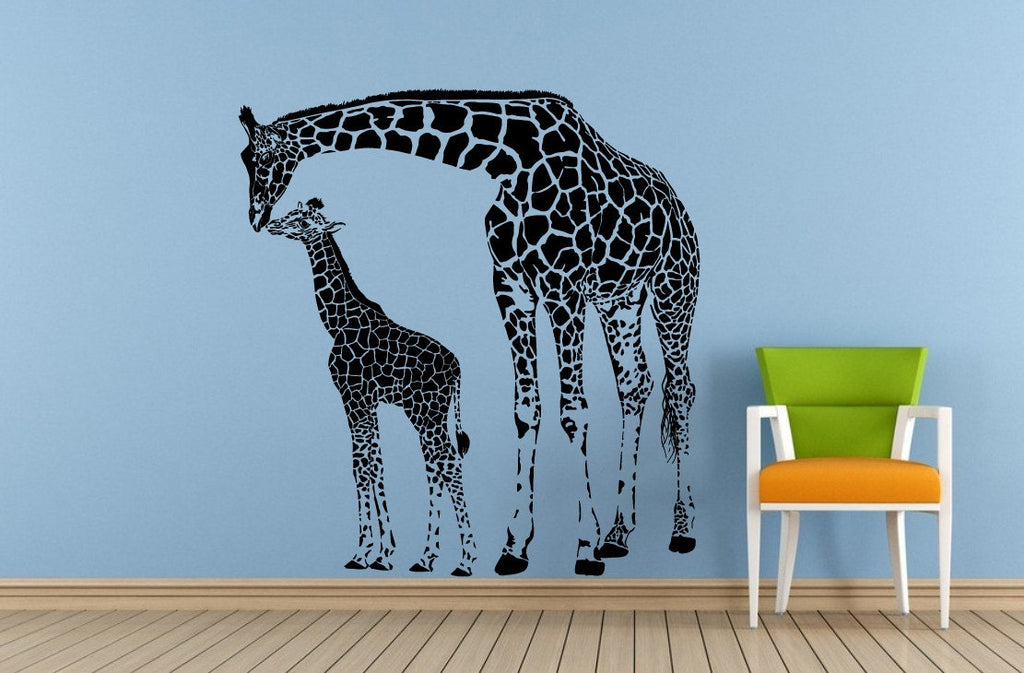 Long Neck Animal Giraffe Safari Savannah Africa Jungle Wall Decal Vinyl Sticker Mural Room Decor L1537