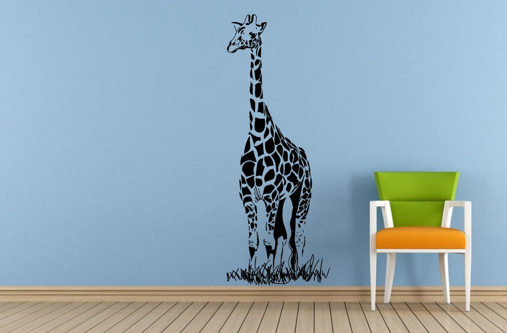 Long Neck Animal Giraffe Safari Savannah Africa Jungle Wall Decal Vinyl Sticker Mural Room Decor L1540