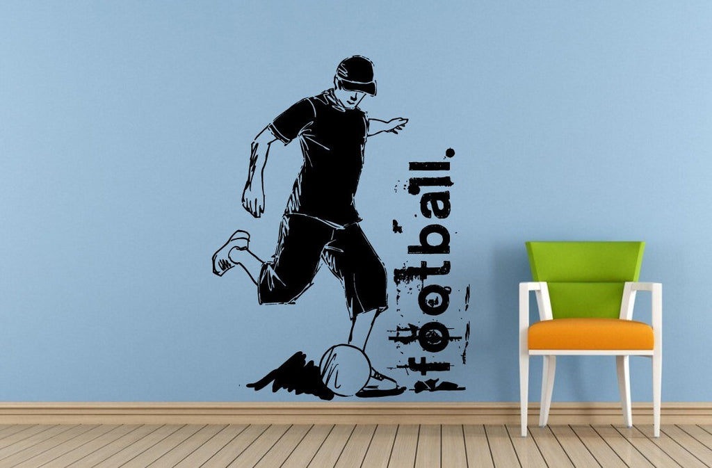 Soccer Player European Football Skatch Custom Text Name Outdoor Sports Games Wall Or Car Vinyl Peal And Stick Removable Sticker Decal L1583