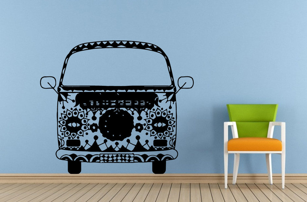 Peace Mini Van Love Hipster Wall Or Car Vinyl Peal And Stick Removable Sticker Decal L1588