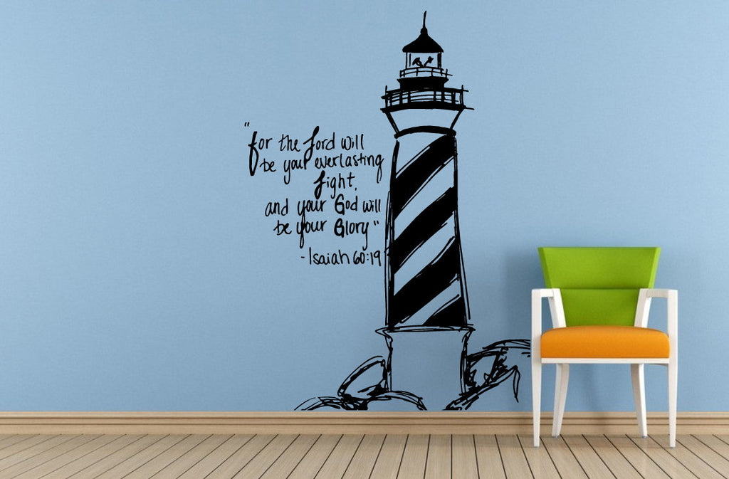 Isaiah 60:19 Hope Anchor Bible Verse Quote Saying Citation Words Light House Wall Room Vinyl Mural Art Decor Decal Sticker L1625