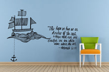 Load image into Gallery viewer, Hebrews 6:19 Hope Anchor Bible Verse Quote Saying Citation Words Ship Sea Wall Room Vinyl Mural Art Decor Decal Sticker L1624