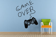 Load image into Gallery viewer, Play Game Video Games Play Button Logo Game Over Controller Joystick Consul Room Wall Room Vinyl Mural Art Decor Decal Sticker L1636