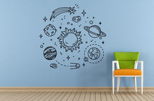 Load image into Gallery viewer, Space Solar System Planets Stars Satellites Wall Room Vinyl Mural Art Decor Decal Sticker L1643