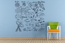 Load image into Gallery viewer, Space Solar System Planets Stars Earth Sun Moon Mars Venus Mercury Neptune Jupiter Wall Room Vinyl Mural Art Decor Decal Sticker L1649