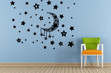 Load image into Gallery viewer, Space Night Sky Many Stars Moon Baby Kids Child's Room Nursery Wall Room Vinyl Mural Art Decor Decal Sticker L1652