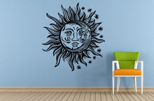 Load image into Gallery viewer, Space Night Sky Stars Moon Sun Mandala Baby Kids Child's Room Nursery Wall Room Vinyl Mural Art Decor Decal Sticker L1656