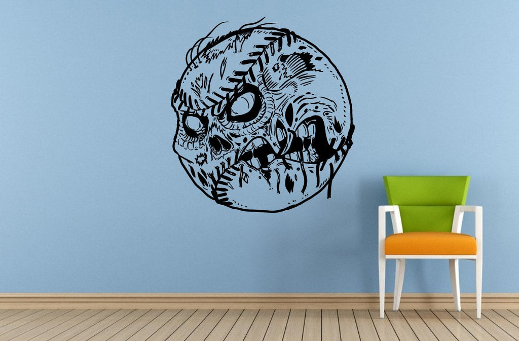 Zombie Baseball Sport Ball Outdoor Game Wall Room Vinyl Mural Art Decor Decal Sticker L1662