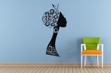 Load image into Gallery viewer, Woman Afro Girl African Tribe Ancient Tribal Pattern Wall Room Vinyl Mural Art Decor Decal Sticker L1669